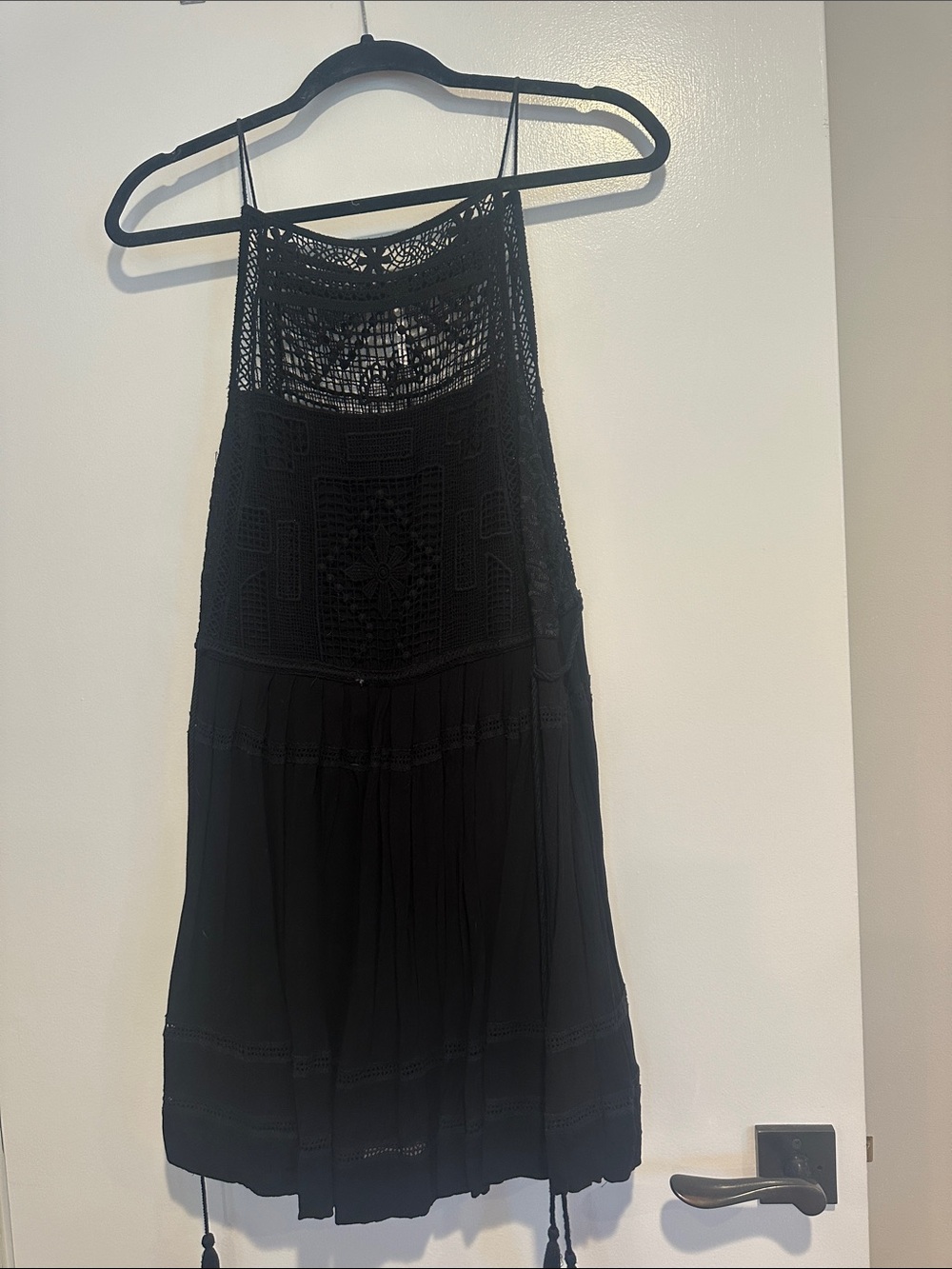 Free people Black Crochet Cover-Up Dress for Women